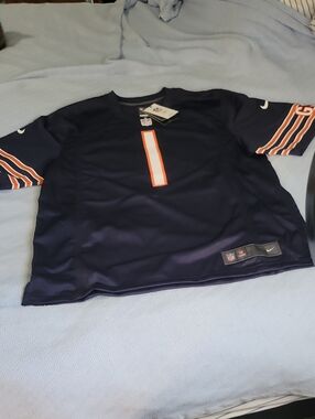 Nike Navy Football Jersey with Orange and White Accents